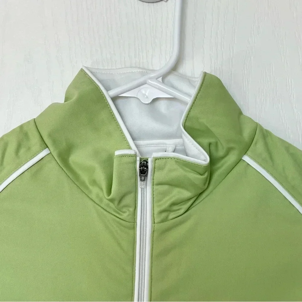 NWT Glen Echo Stretch Tech Rain Gear Waterproof Golf Jacket Lime White Size S